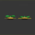 Cute Sunflower Decorative Ornament Set with Yellow Petals Green Stems and Leaves and Sunglasses