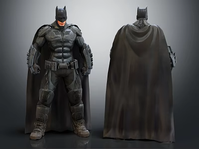 Batman Action Figure With Front And Back Views Detailed Armor And Cape 3d model