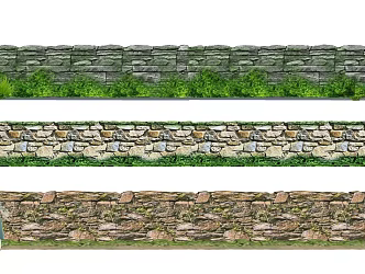 modern landscape wall rubble wall 3d model