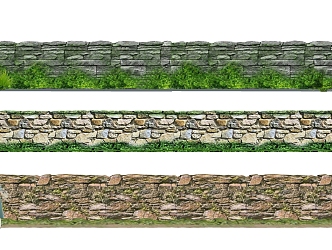 modern landscape wall rubble wall 3d model