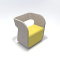 Stylish Modern Single Sofa With Gray Frame And Yellow Upholstered Cushion Design