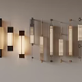 Modern Wall Lamps With Various Designs And Metal Frames For Interior Lighting 3d model