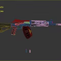 Modern Assault Rifle with High Capacity Magazine and Two Bullets in Studio Lighting
