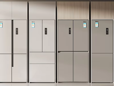 Sleek Modern Fridge Freezers Featuring Stainless Steel And Multi Door Design For Kitchen Use 3d model