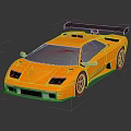 Yellow Sports Car With Sleek Aerodynamic Body Rear Spoiler And Black Wheels