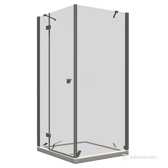 Modern Shower Sauna Interior With Glass Door And Stylish Design Elements 3d model 