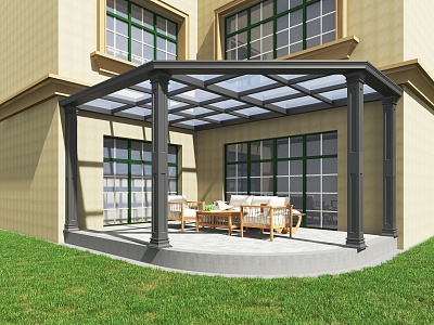 Modern sun room aluminum alloy sun room 3d model