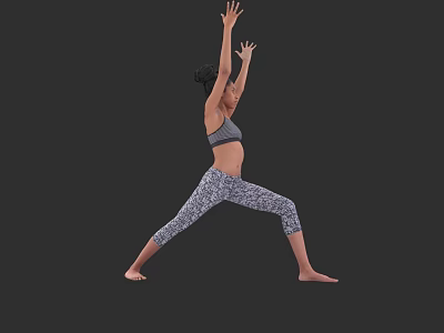 Woman Practicing Yoga Pose In Activewear With Stretched Arms And Legs 3d model