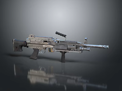 Modern Tactical Rifle Design With Metallic Body Tactical Scope And Ergonomic Grip 3d model