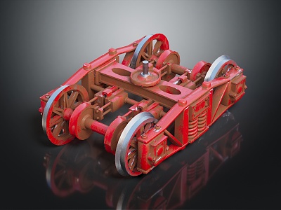 Retro Bogie Train Bogie 3d model