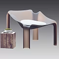 Modern Single Chair With Stylish Design Different Colors And Side Table Decor 3d model