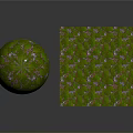 Green Plant Texture Design for Sphere and Square Decorative Patterns with Natural Elements 3d model