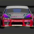 Pink Purple White Racing Car With Yellow Wheels Black Rear Wing And Body Stickers