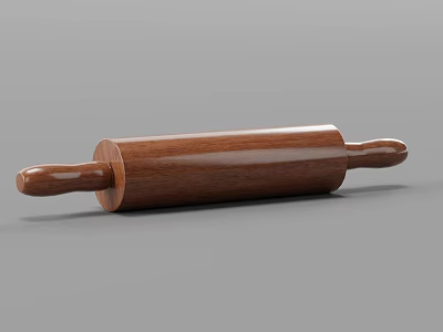 Wooden Rolling Pin As Essential Kitchen Tool For Baking And Dough Preparation 3d model