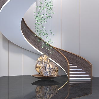 Revolving Staircase Chandelier Transparent Stone Crystal Chandelier Art Chandelier Green 3d model