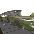 Modern Bridge Landscape Bridge 3d model