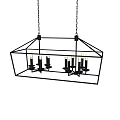 Modern Geometric Frame Chandelier With Candle Style Multiple Lights For Home Interior
