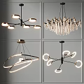 Modern Contemporary Chandelier Designs with Circular Rings Multiple Lights and Metallic Frames