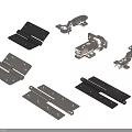 Black Metal Hinges And Hardware Accessories For Furniture And Doors