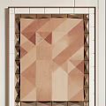 Modern Geometric Wall Art Decor With Brown Beige Abstract Patterns And Frames 3d model