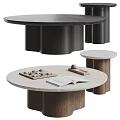 Modern Coffee Table With Black And Light Marble Top Wooden Base Chessboard And Open Book