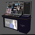 YORA Cosmetics Department Store Counter With Makeup Products And Display Screen