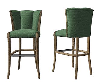 American Bar Chair Fabric Bar Chair 3d model