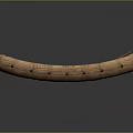 Brown Inflatable Boat With Wooden Slats Floor And Central Wooden Oar