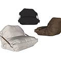 Stylish Comfortable Bean Bag Chairs in Black Brown and Beige Modern Living Room