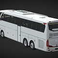 White Modern Coach Bus With Large Windows And Roof Ventilation System 3d model