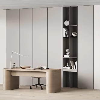 Modern Office Modern Office Desk and Chair Leisure Table and Chair Table Lamp Cabinet Bookcase Book Home Furniture 3d model