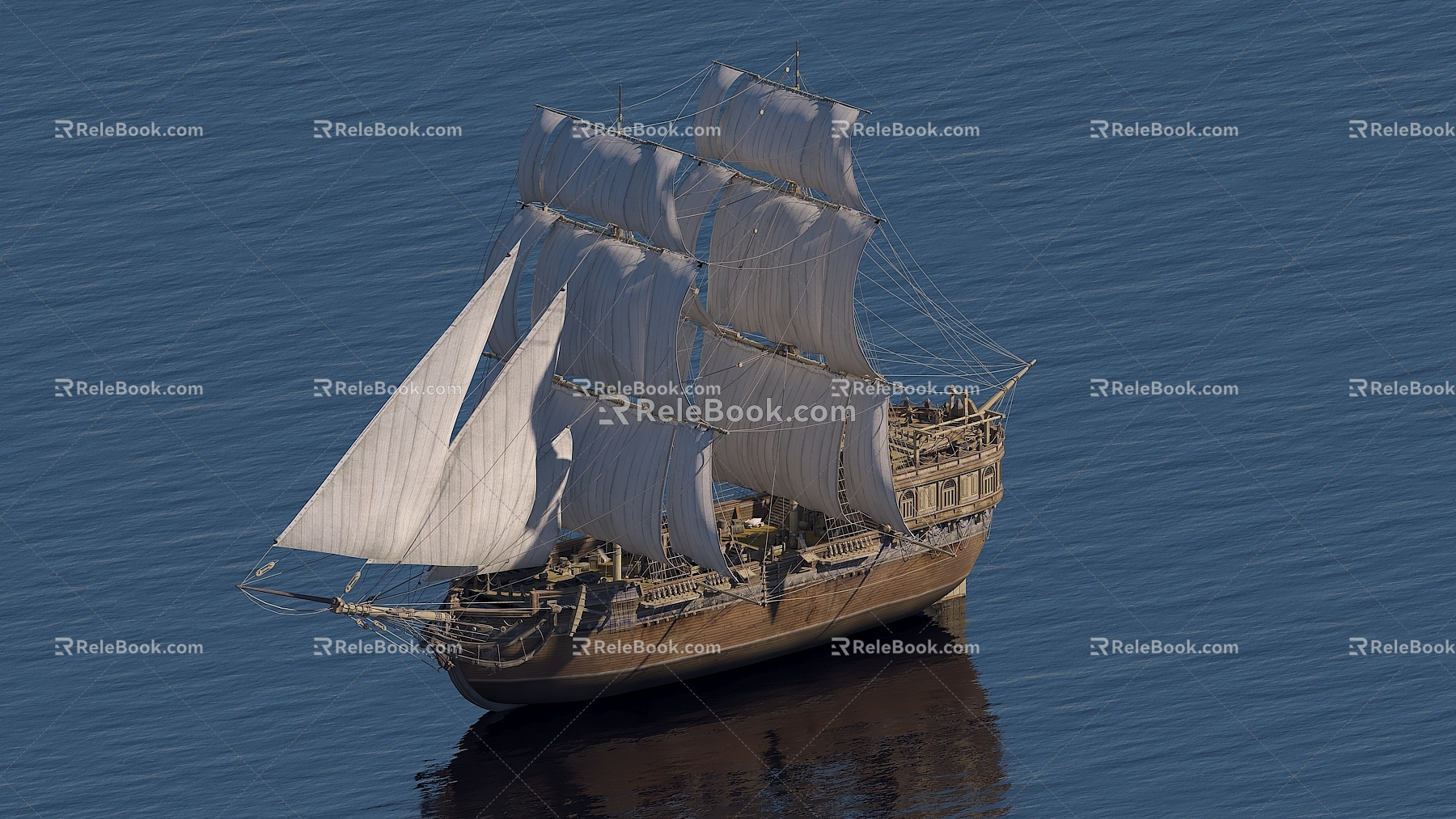 Retro Ancient Pirate Ship 3d model