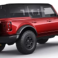 Red Ford Bronco SUV With Rugged Design And Off Road Tires