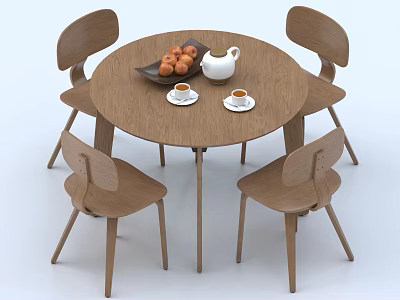 Dining Table Chair Dining Table Wooden Table Dining Chair Tableware Chair Tea Set 3d model