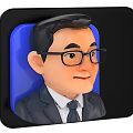 Set of Multiple People Cartoon Avatars with Different Colored Square Frames