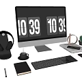 modern computer monitor keyboard stationery 3d model