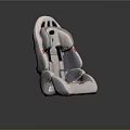 Child Safety Seat With Adjustable Headrest Padded Backrest And Secure Harness 3d model