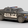 Modern Police Pickup Truck With Emergency Lights And Law Enforcement Features