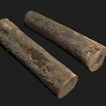 Two Natural Solid Wood Logs With Rustic Texture For Decorative And Construction Use