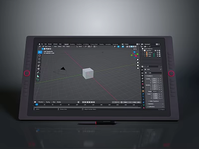 Advanced Electronic Drawing Tablet With 3D Modeling Software Interface 3d model