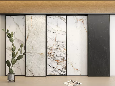 Modern Wall Panels With Marble Patterns And Black Finish For Elegant Interior Design 3d model