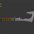 Stylish Tactical Weapon With Red Handle And Serrated Metal Blade Design