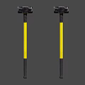 Professional Hardware Hammers with Black and Yellow Non Slip Handles 3d model