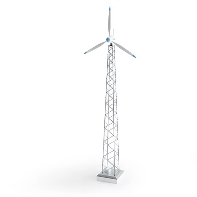 Industrial Wind Turbine Equipment Featuring Steel Tower And Rotor Blades 3d model