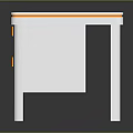 Modern White Office Desk With Sleek Top Black Surface Areas And Orange Accent Drawer