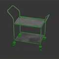 Clear Two Tier Utility Cart With Handle And Swivel Wheels Design
