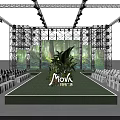 Mova Event Stage Setup With Green Plants Large Screen Lighting And Arranged Chairs