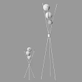 Modern Multi Spherical Bulb Floor Lamp With Black Metal Stand And Two Sizes Design