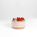 Delicious Four Strawberry Cakes With Cream Layers And Fresh Red Toppings On White Background
