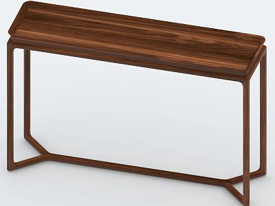 Modern Wooden Console Table With Long Top Sleek Design And Sturdy Frame 3d model